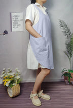 Cotton Cross Back Aprons Solid Color Cooking Kitchen Garden Smock - Image 6