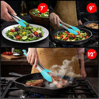Kitchen Tongs with Silicone Tips Set of 3 Heat Resistant Tongs - Image 7