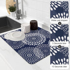 LuxStep Dish Drying Mat Super Absorbent Kitchen Counter Mat Rubber Backing - Image 4