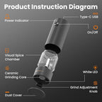 SIMPLETASTE Electric Salt and Pepper Grinder Set - Image 7