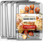 Eatex Aluminum Baking Sheet Set, 4 Pack Cookie Sheet Set, 18” x 13” Steel by Eatex