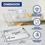 9 Inch Baking Sheet Pan with Rack Set, Joyfair Stainless Steel Toaster Oven - Image 2