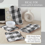 Oven Mitt & Pot Holder Buffalo Plaid Check 100% Cotton Heat Resistant Oven - Image 7