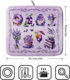 Purple Dish Drying Mats for Kitchen Counter Washable Drying Pad Absorbent - Image 2