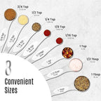 Magnetic Measuring Spoons Set of 9 Stainless Steel Dual-Sided Stackable - Image 7
