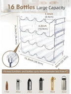 Stackable Water Bottle Organizer, 4-Tier Clear Large Compartment Holder - Image 2