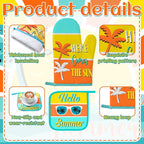 Fourluoo 10 Pcs Hello Summer Kitchen Decor and Accessories Sunshine Beach Oven - Image 5