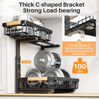 PXRACK Under Sink Organizer, Adjustable Height, 2 Tier Pull Out Under Cabinet - Image 6