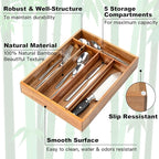 Besilord Silverware Organizer Kitchen Drawer Organizer Utensil Organizer Acacia - Image 4