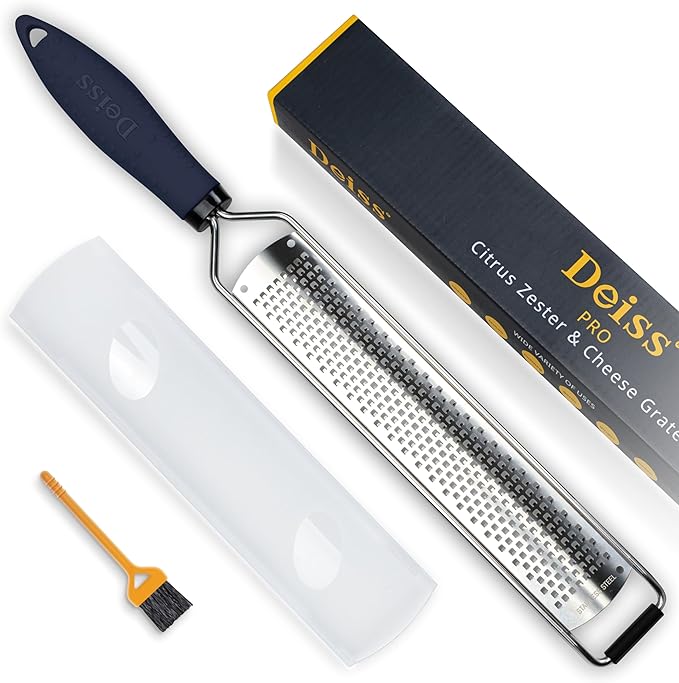 Deiss PRO Lemon Zester & Heavy Duty Cheese Grater & Vegetable Grater — Parmesan by DeissKitchenware
