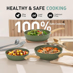 MAISON ARTS Pots and Pans Set Non Stick, 12 Piece Green Granite Kitchen - Image 4