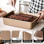 Baking Pan Set of 2, 12.5’’ X 10’’ X 2.4’’ Nonstick Sheet Cake Pan - Image 3