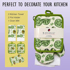 Oven Mitts and Potholders Dish Towles Set 100% Cotton - Image 2