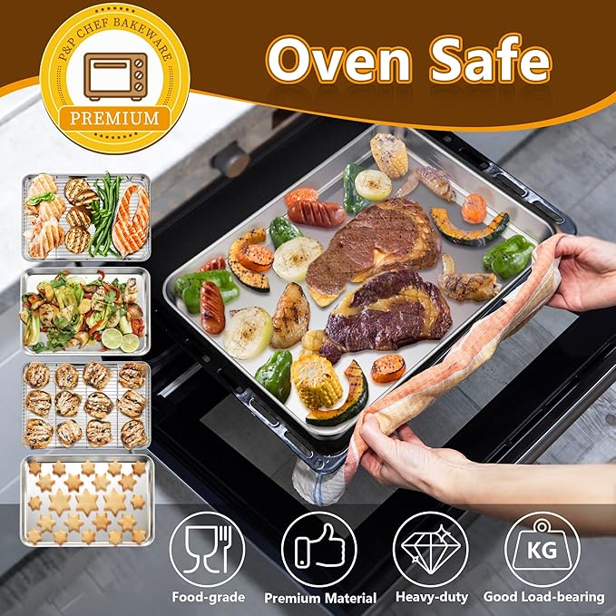 P&P CHEF 16 Inch Stainless Steel Baking Sheet - Image 7