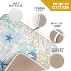 Blue Coral Dish Drying Mat Coastal Starfish Dishes Pad Hanging Drainer Mats - Image 4
