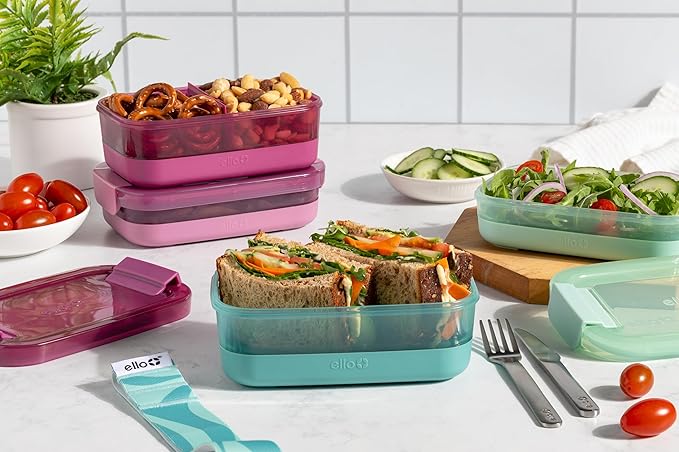 Ello 2-Pack Lunch Stack Plastic Food Storage Container Bento Box - Image 6