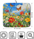 Cute Floral Dish Drying Mat Small - Image 2