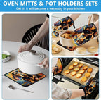 Watercolor Dog Oven Mitts and Pot Holders Sets Heat Resistant 4Pcs Potholders - Image 6