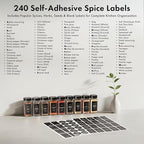 EDELHAUS Glass Spice Jars with Label and Black Lids Spice Containers with 240 - Image 7