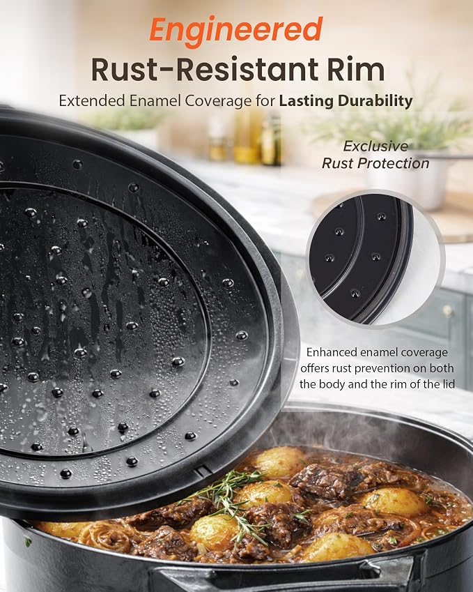 Nuwave 6QT LUX Healthy Enameled Cast Iron Dutch Oven Pot - Image 4