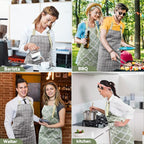 NLUS 2 Pack Kitchen Cooking Aprons, Adjustable Bib Waterproof Chef Apron - Image 7