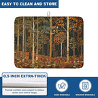 Fall Dish Drying Mat for Kitchen Counter Autumn Forest Vintage Botanical Nature - Image 5