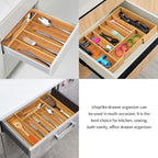 Utoplike Bamboo Cutlery Tray Silverware, Drawer Dividers - Image 6