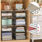 4-Tier Stackable Closet Organizers and Storage, Adjustable Dividers & Wood Top - Image 5
