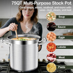Large Stock Pot -75QT Stainless Steel Stockpot - Image 4