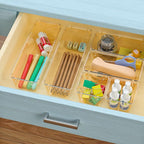 WOWBOX 6 Pack Clear Drawer Organizer Set, Acrylic Drawer Storage Trays - Image 5