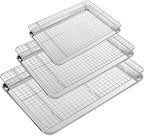 CEKEE Baking Sheet with Wire Rack Set of 6, Stainless Steel Stainless Steel by CEKEEBakingEasilyHappily