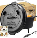 Overmont Camp Dutch Oven Pre Seasoned Cast Iron Lid Also a Skillet Casserole Pot by Overmont