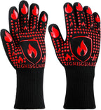 BBQ & Grill Gloves, Oven Gloves, 1472°F Silicone Oven Mitts Heat Resistant by IGNISGUARD