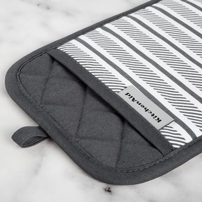 KitchenAid Albany Pot Holder 2-Pack Set, Charcoal Grey - Image 3
