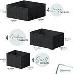 Drawer Organizer Clothes Set of 12 Black - Image 2