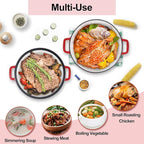 TeamFar 2-In-1 Enameled Cast Iron Dutch Oven, 5 Quart Dutch Oven Pot Cookware - Image 5