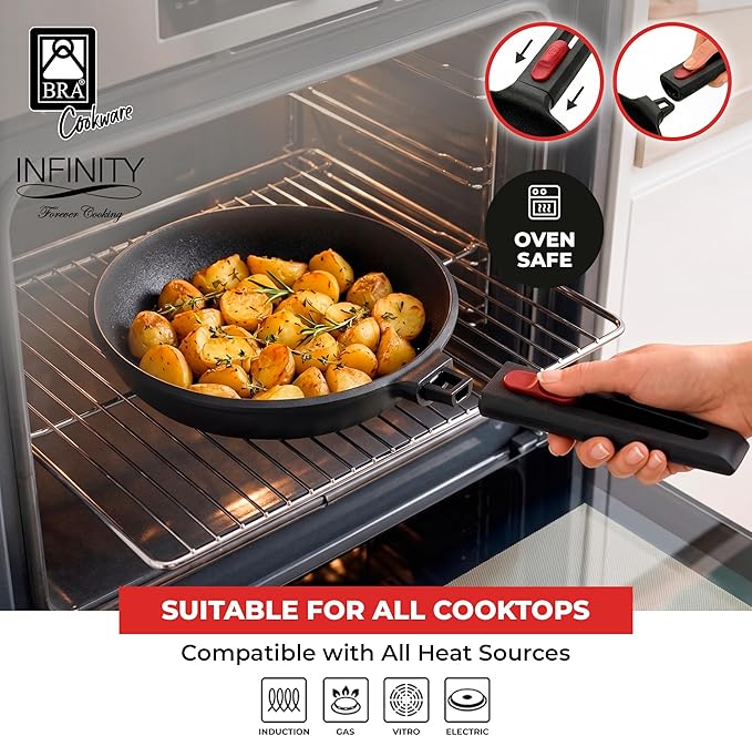 BRA COOKWARE Infinity Nonstick Frying Pan | 8-Inch Cast Aluminum Skillet | - Image 5