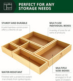 ROYAL CRAFT WOOD 5-Piece Bamboo Drawer Organizer Set – Multi-Use Storage Trays - Image 3