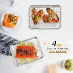 TeamFar Toaster Oven Pan with Rack Set, 10.5 x 8 x 1 Inch Stainless Steel Small - Image 6