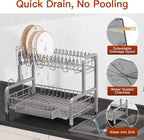 2 Tier Dish Drainer Drying Rack - Image 4