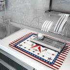 Giwawa Patriotic Stars Dish Drying Mat 4th of July America Star Wreath Dish - Image 4