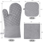 KEGOUU Oven Mitts and Pot Holders 6pcs Set, Kitchen Oven Glove High Heat - Image 2