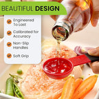 Spring Chef Red Magnetic Measuring Cups and Spoons Set of 9, Stackable Plastic - Image 5