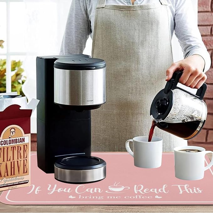 Coffee Bar Mat for Countertops 18inx24in, Absorbent Hide Stain Anti-Slip Cafe - Image 3