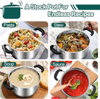 TeamFar 3 Quart Stock Pot, Stainless Steel Stock Pasta Soup Pot - Image 5