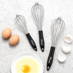 NileHome Silicone Whisk Set 8" 10" 12", 3 Pack Kitchen Whisk Kitchen Wisk Wire - Image 6