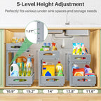 1 Pack Under Sink Organizer, 2 Tier Pull out Cabinet Organizer Mesh Baskets - Image 4