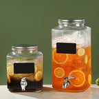 Lulonpon 2 x 4L Glass Drink Dispenser, Beverage Dispenser - Image 7