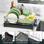 Epicano Dish Drying Rack for Kitchen Counter, Space-Saving Dish Rack, Rustproof - Image 3