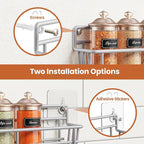 Mystozer 5 Pack Spice Rack Seasoning Organizer Wall Mount, Screw or Adhesive - Image 4